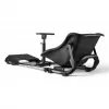 Oplite 104317 NitroKart V2 Racing Cockpit – Czarna stalowa rama sim racing z regulowanym fotelem kubełkowym