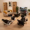 Oplite 104317 NitroKart V2 Racing Cockpit – Czarna stalowa rama sim racing z regulowanym fotelem kubełkowym