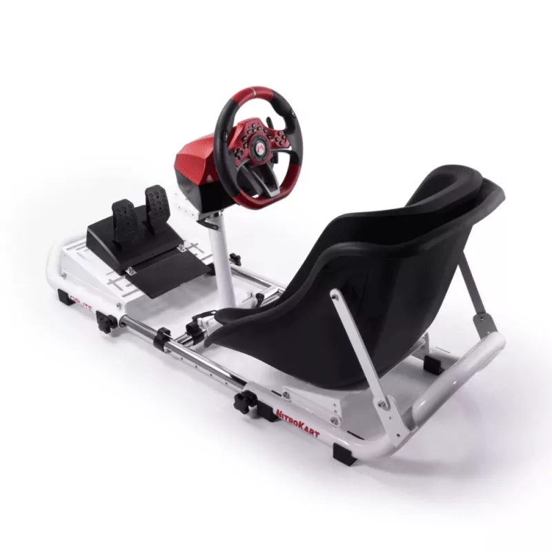 Oplite 104318 Racing Cockpit – Podwozie do symulatora wyścigów z regulowanymi uchwytami kierownicy i pedałów
