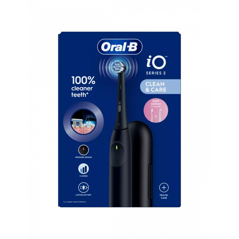 ORAL-B iO2 Night Black Elektryczna Szczoteczka do Zębów z Etui Podróżnym