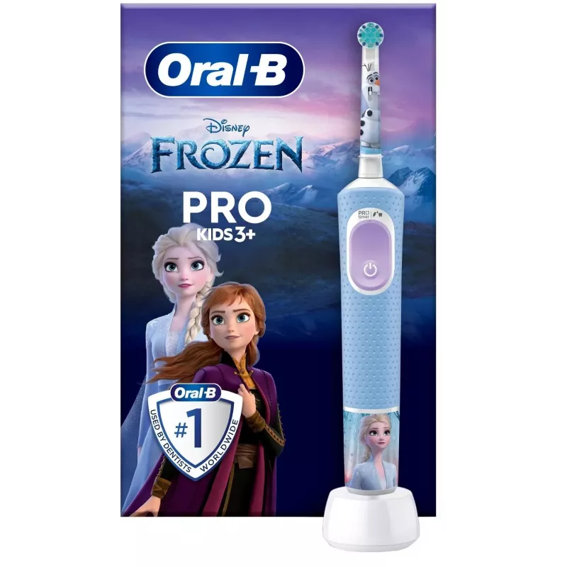 Oral-B Vitality PRO Kids Frozen Elektryczna Szczoteczka do Zębów dla Dzieci, Ładowalna, 2 Tryby, 1 Końcówka, Niebieska