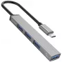 ORICO AH-13-GY-EP-HW Hub USB-C z portem USB-A 3.0 5Gbps i 3x USB-A 2.0, aluminium, srebrny