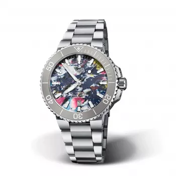 ORIS Aquis Date Calibre 400 Automatyczny Niebieski Tarcza Stalowa Bransoleta 41,50 mm 7766-4150-Set