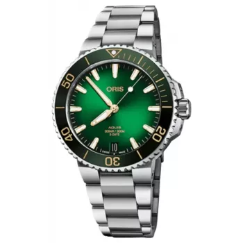 ORIS Aquis Date Calibre 400 Męski Zegarek Automatyczny 41,50 mm Zielona Tarcza Bransoleta ze Stali Nierdzewnej 41270782209PE