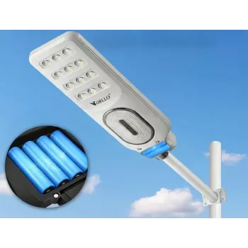 ORLLO 400W Solar LED Street Lamp z panelem 28W, czujnikiem ruchu i pilotem, 2713LM, 6500K