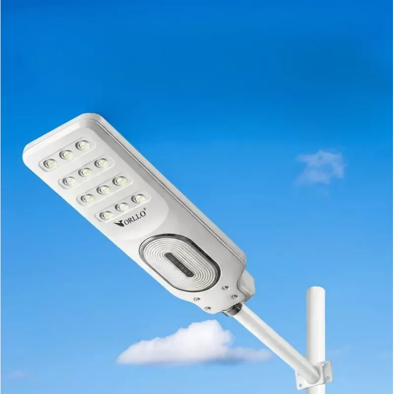 ORLLO 400W Solar LED Street Lamp z panelem 28W, czujnikiem ruchu i pilotem, 2713LM, 6500K