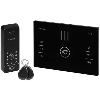 Zestaw wideodomofonu audio ORNO OR-DOM-BA-933/B, jednorodzinny, 2-przewodowy, klawiatura, RFID, czarny