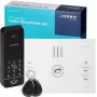 ORNO OR-DOM-BA-933/W Zestaw domofonowy audio, 1-rodzinny, 2-przewodowy, biała słuchawka wewnętrzna, srebrny panel zewnętrzny