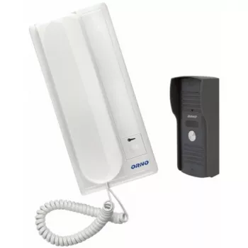 ORNO OR-DOM-RL-913 System domofonowy audio, 2-przewodowy, montaż natynkowy, srebrny/szary i biały