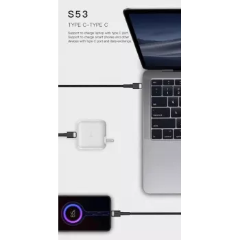 ORSEN S53 USB-C na USB-C Kabel 3A 1m Niebieski