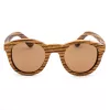 ORYGIN WOOD-B Okulary przeciwsłoneczne unisex z oprawką drewnianą, ochrona UV400, soczewki brązowe, 45/25/145 mm