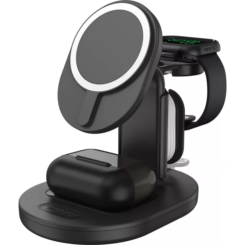 OtterBox 3-w-1 stacja ładująca bezprzewodowa MagSafe - Radiant Night (czarny) - 7,5W iPhone, AirPods, Apple Watch