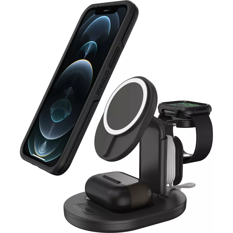 OtterBox 3-w-1 stacja ładująca bezprzewodowa MagSafe - Radiant Night (czarny) - 7,5W iPhone, AirPods, Apple Watch