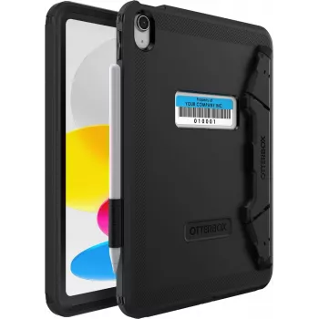 OtterBox Defender Series Kickstand Case do iPada 10. generacji - ultrawytrzymałe etui ochronne z wbudowaną folią ochronną na ekran - testowane zgodnie z normami wojskowymi - czarne (77-93756)