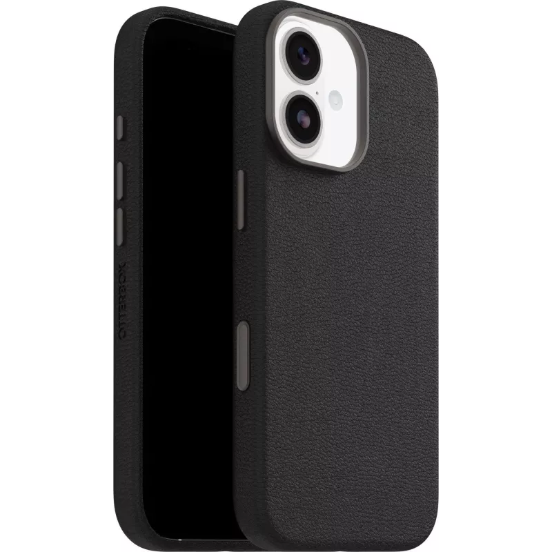OtterBox Symmetry Cactus Leather Camera Control Case do iPhone 17 - Noir Ash Black