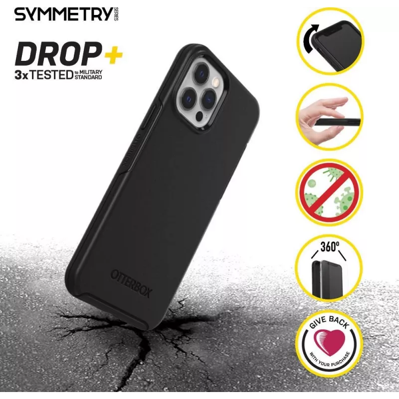 OtterBox Symmetry Series Back Cover do Apple iPhone 12 / iPhone 12 Pro - Czarny
