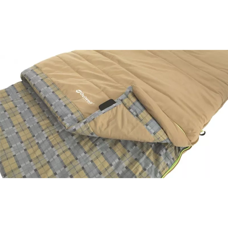 Śpiwór Outwell Commodore 225 x 85 cm 9/5/-8 °C z luźną poduszką, zamek 2-drożny Auto-Lock w kształcie litery L