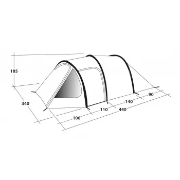 Outwell Earth 5 5-osobowy namiot tunelowy – 2 pomieszczenia, 3000mm słup wody, zielony