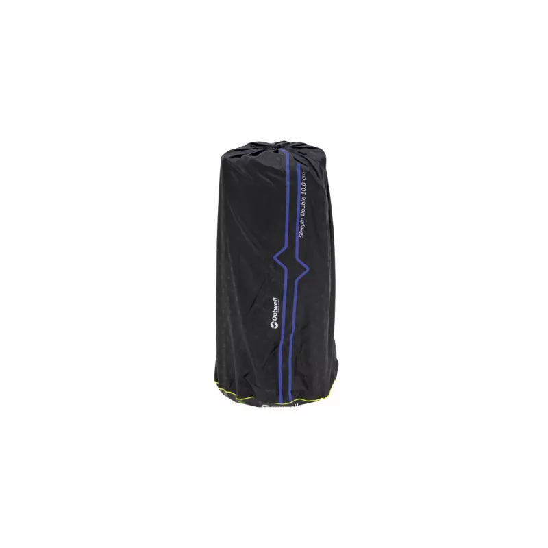 Outwell Sleepin Double Mat 100 mm – Samopompująca mata turystyczna podwójna 200 x 130 x 10 cm, szary/niebieski