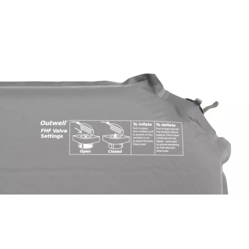 Outwell Sleepin Double Mat 100 mm – Samopompująca mata turystyczna podwójna 200 x 130 x 10 cm, szary/niebieski