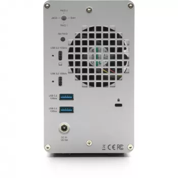 OWC Mercury Elite Pro Dual 2-kieszeniowa obudowa RAID z 3-portowym hubem USB, USB 3.2 Gen 2 Type-C (srebrna)