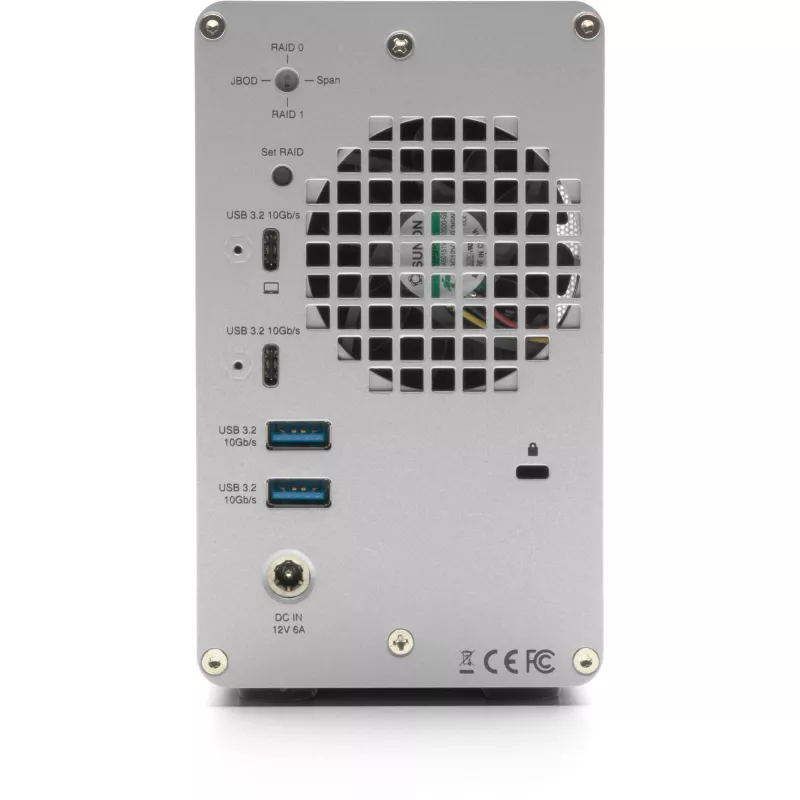 OWC Mercury Elite Pro Dual 2-kieszeniowa obudowa RAID z 3-portowym hubem USB, USB 3.2 Gen 2 Type-C (srebrna)