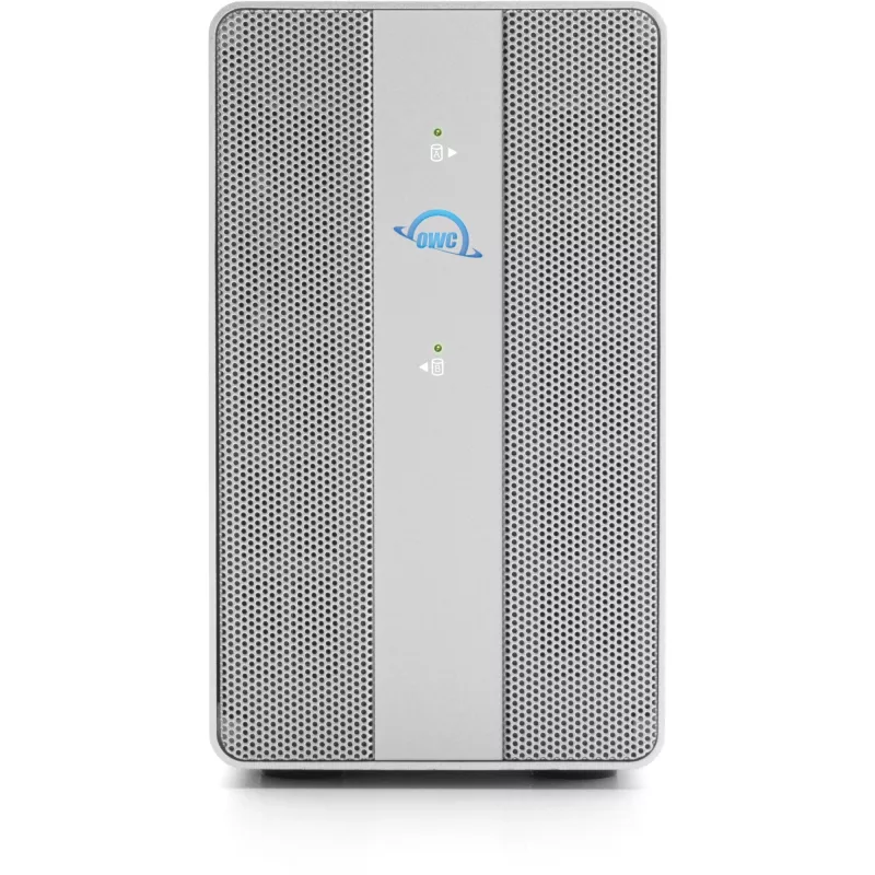 OWC Mercury Elite Pro Dual 2-kieszeniowa obudowa RAID z 3-portowym hubem USB, USB 3.2 Gen 2 Type-C (srebrna)