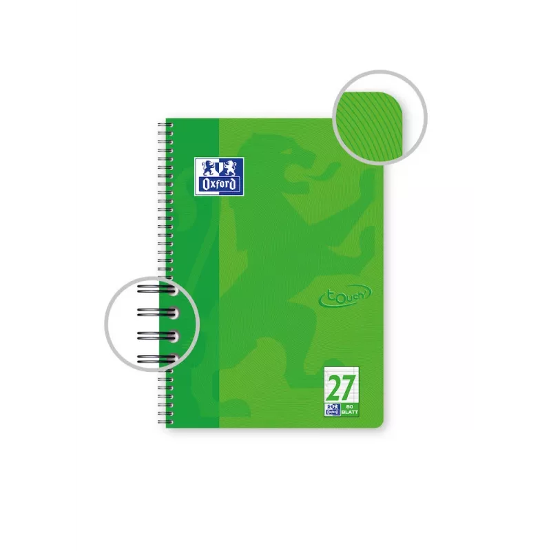 Oxford TOUCH Zeszyt - Zielony - A4+ - 80 kartek - 90 g/m² - Liniatura