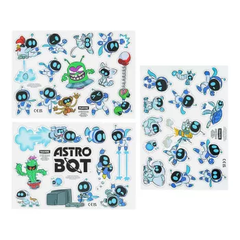 Paladone AstroBot Magnesy na Lodówkę - Zestaw 34 Magnesów, 3 Arkusze, Wzór Kosmicznego Robota