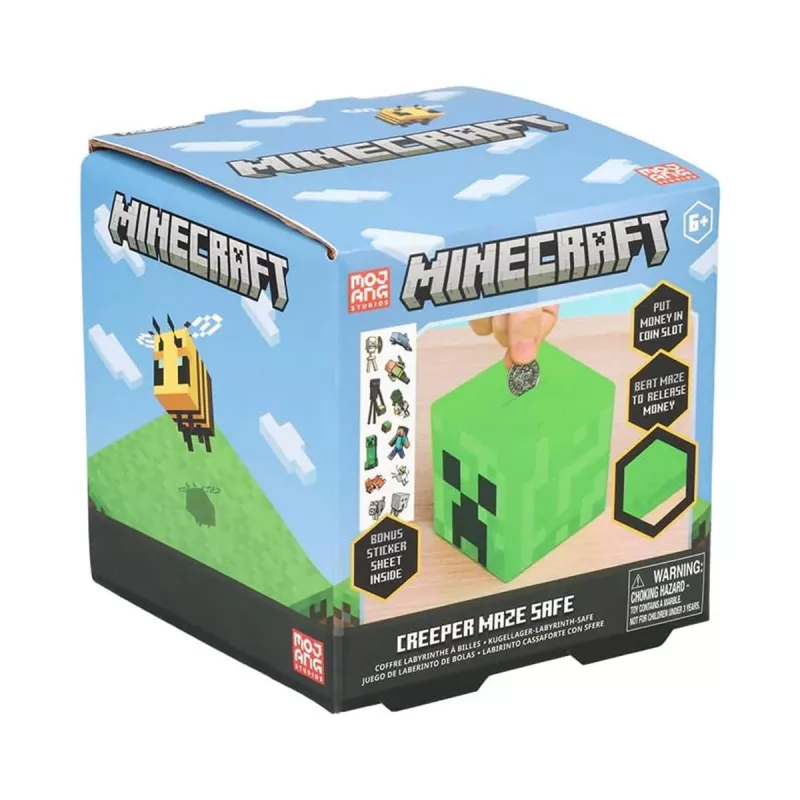 Paladone Minecraft Creeper Maze Safe V2 – Elektroniczna skarbonka-zagadka z dźwiękami Creepera