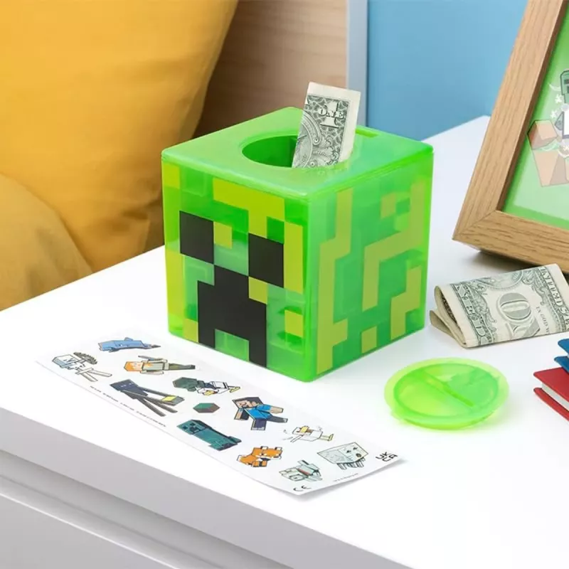 Paladone Minecraft Creeper Maze Safe V2 – Elektroniczna skarbonka-zagadka z dźwiękami Creepera