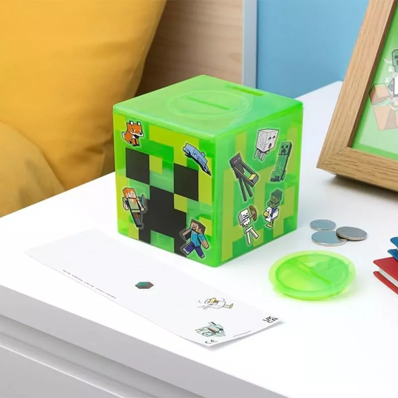 Paladone Minecraft Creeper Maze Safe V2 – Elektroniczna skarbonka-zagadka z dźwiękami Creepera