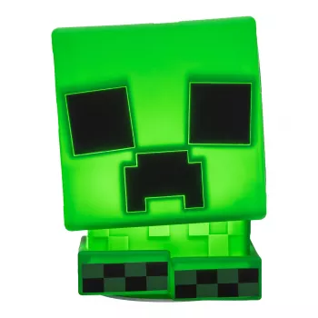 Paladone Minecraft Creeper SquishyGlo Silikonowe Światło Ładowalne – Przyciemniana Zielona Lampa LED Nocna z 3 Poziomami Jasności i Ładowaniem Micro USB
