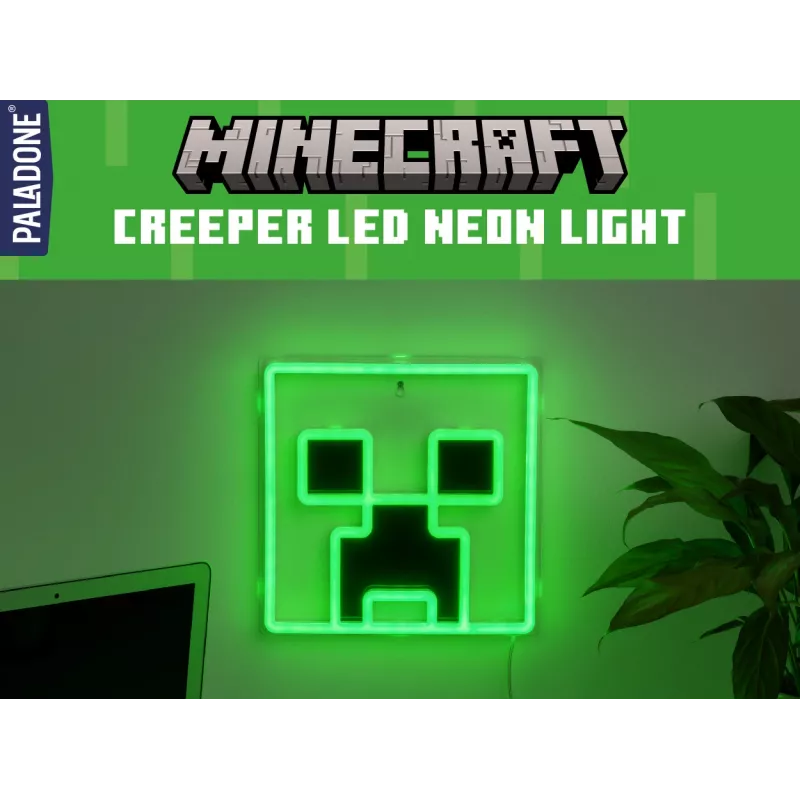 Paladone Minecraft Creeper Lampa neonowa LED do montażu na ścianie