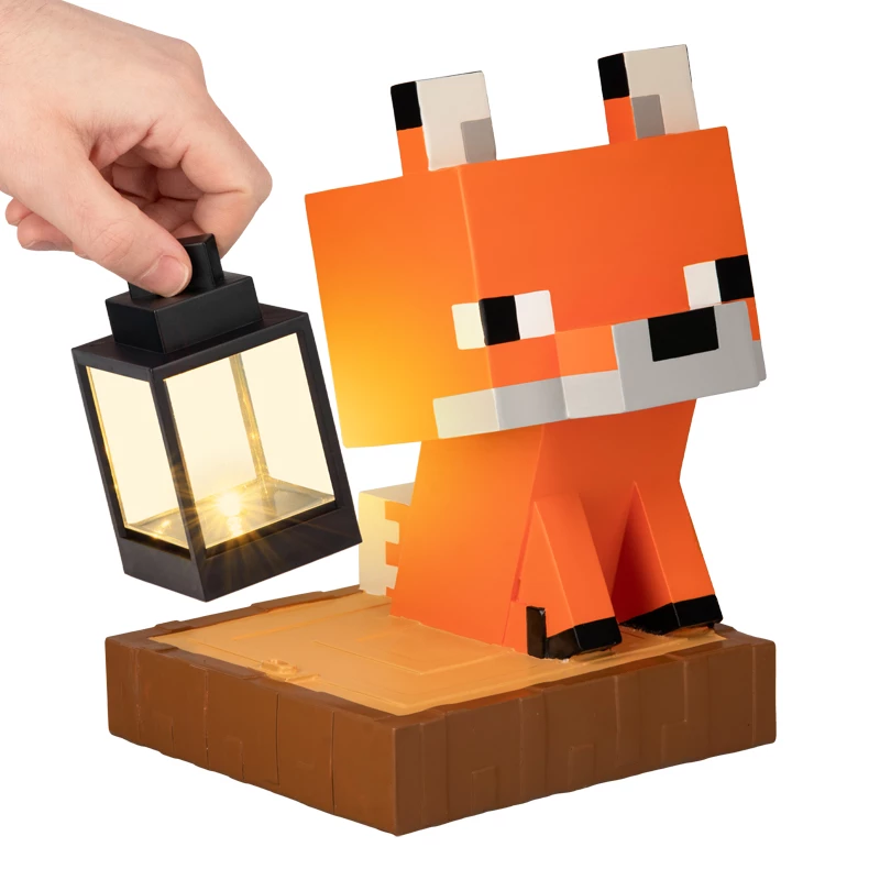 Paladone Minecraft Fox Solar Light - LED dekoracyjna figurka ogrodowa z czujnikiem zmierzchu, ciepłe białe światło, konstrukcja odporna na zachlapanie