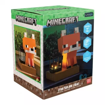 Paladone Minecraft Fox Solar Light - LED dekoracyjna figurka ogrodowa z czujnikiem zmierzchu, ciepłe białe światło, konstrukcja odporna na zachlapanie