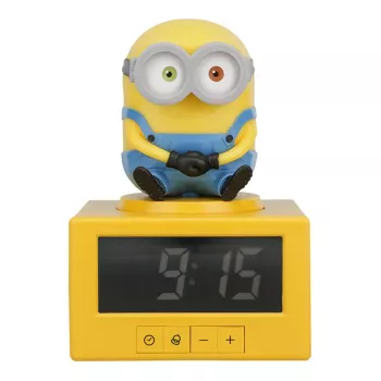 Paladone Minions Icon Zegar Budzik - Cyfrowy LED, Zasilanie USB, Drzemka