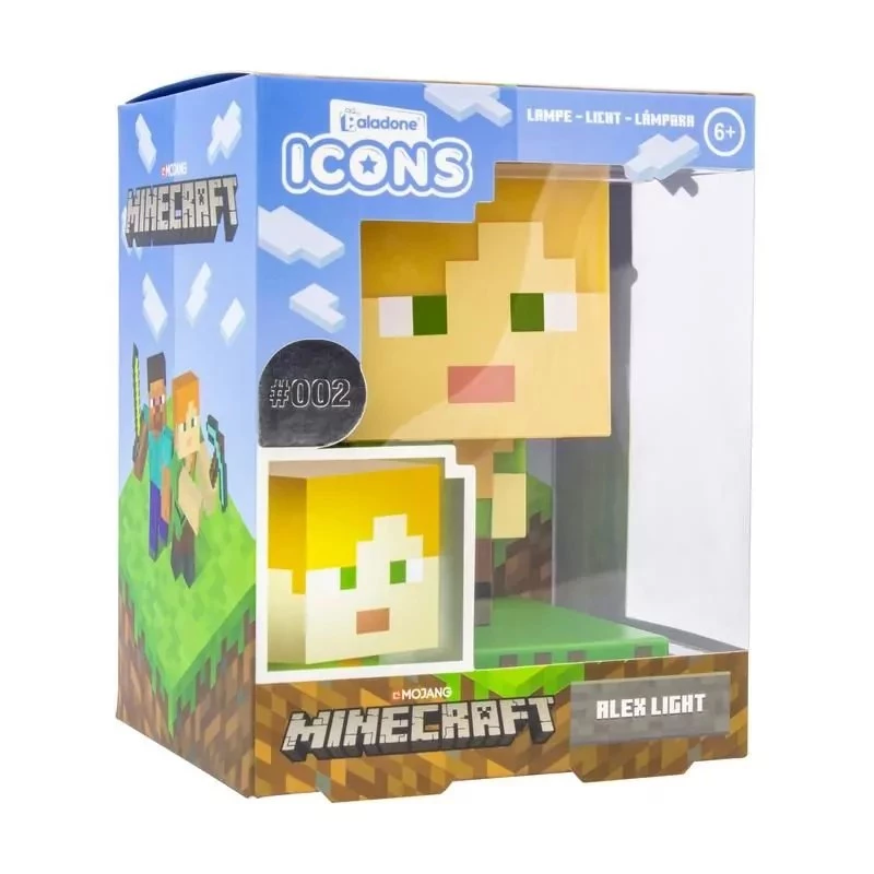 Paladone PP6591MCF Minecraft Alex Icon Light - USB LED Nocna Lampka, Wielokolorowa Zmiana Kolorów