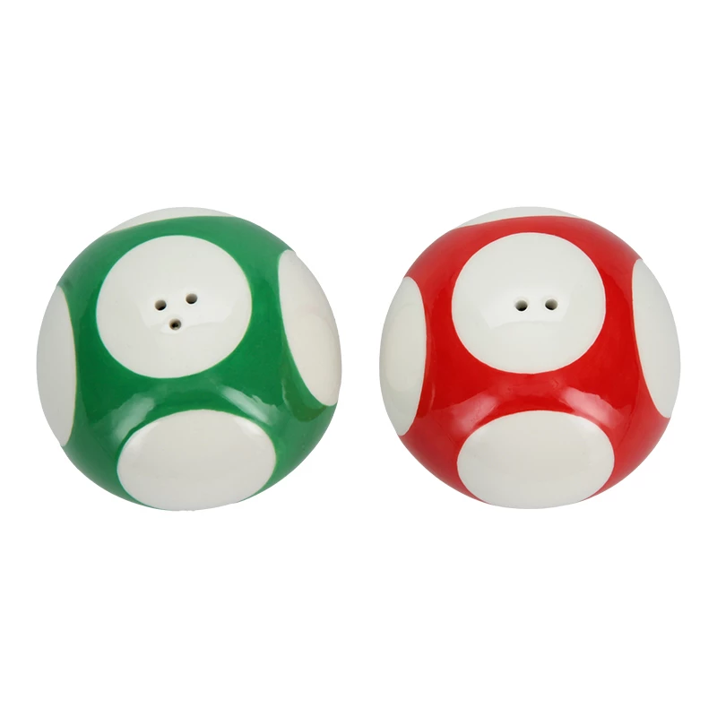 Paladone zestaw solniczki i pieprzniczki Super Mario Mushroom (czerwony Super Mushroom i zielony 1-Up Mushroom)