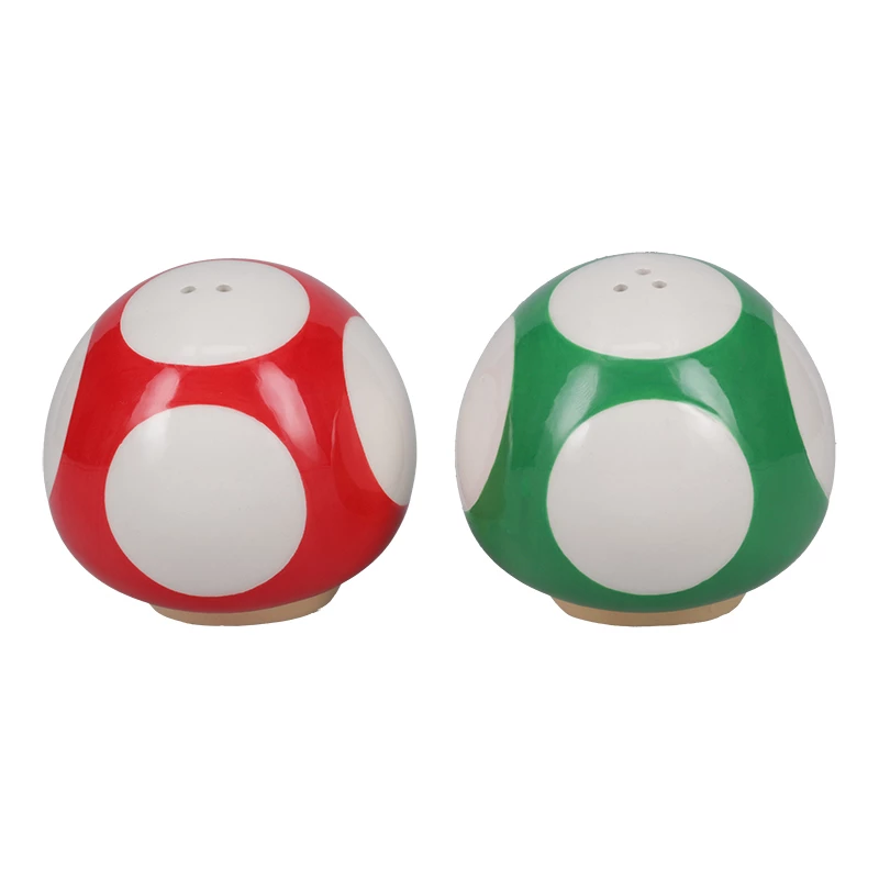 Paladone zestaw solniczki i pieprzniczki Super Mario Mushroom (czerwony Super Mushroom i zielony 1-Up Mushroom)