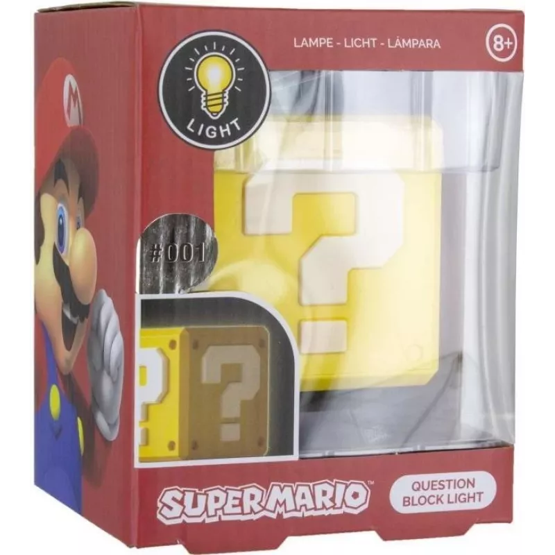 Paladone Super Mario Question Block Lampka 3D z efektem dźwiękowym monety PP4372NNV2