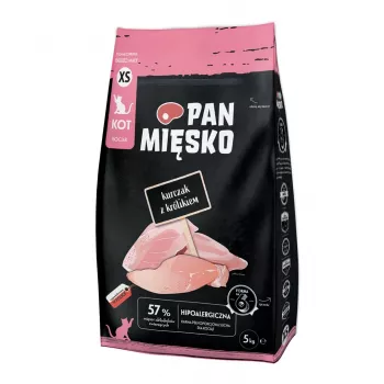 Pan Mięsko Sucha Karma dla Kotów Kurczak z Królikiem Kitten XS 5 kg