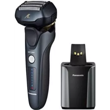 Panasonic ES-LV97-K803 Golarka elektryczna 5-ostrzowa z folią łukową ze stacją automatycznego czyszczenia i ładowania, mokra i sucha, czarna