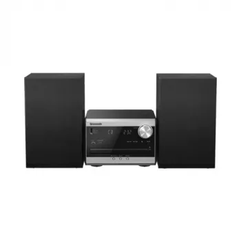 Panasonic SC-PM272EG-S Mikrosystem Hi-Fi z CD, Bluetooth, radiem DAB/DAB+, USB i AUX - Srebrny (20 W RMS)