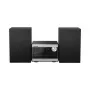 Panasonic SC-PM272EG-S Mikrosystem Hi-Fi z CD, Bluetooth, radiem DAB/DAB+, USB i AUX - Srebrny (20 W RMS)