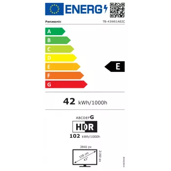 PANASONIC TB-43W61AEZC 43 cali LED TV UHD 4K HDR Multituner TiVo Smart TV