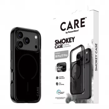 PanzerGlass CARE Smokey Case z czarnym MagSafe dla iPhone 17 Pro