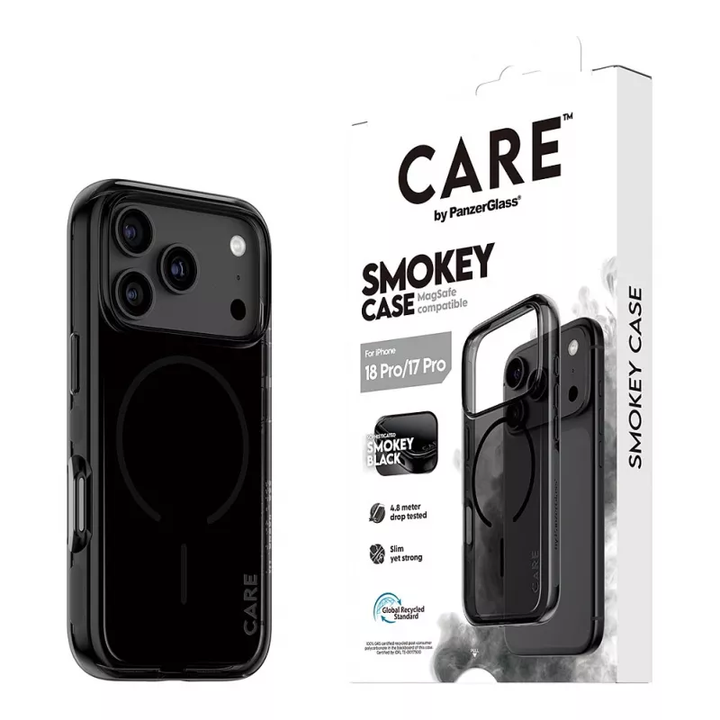 PanzerGlass CARE Smokey Case z czarnym MagSafe dla iPhone 17 Pro
