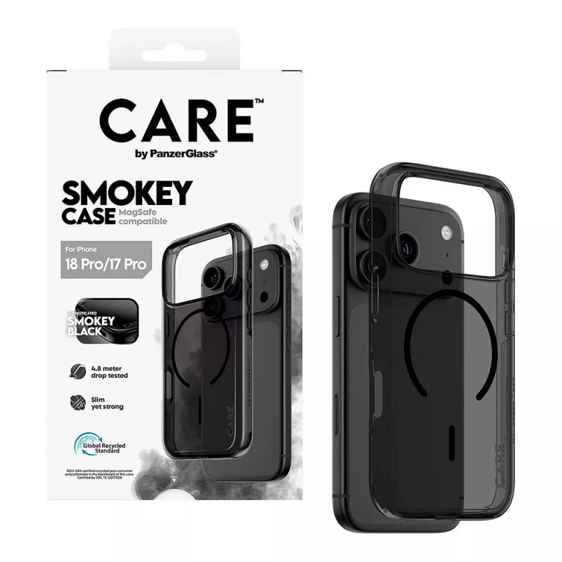PanzerGlass CARE Smokey Case z czarnym MagSafe dla iPhone 17 Pro