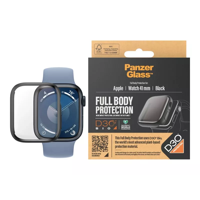 PanzerGlass Full Body Apple Watch 7/8/9 41mm D3O Black
